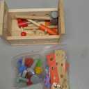 Kids Tool Set - 29 PCS Wooden Toddler Tool with Box, Montessori STEM Educational Pretend Play Construction Toy for 2 3 4 5 6 Year Old Boys Girls, Best Birthday Gift