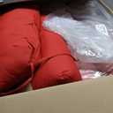 Sintuff 4 Pcs 44 x 21 x 4 Patio Chair Cushions Outdoor Chair Cushion Seat/Back Tufted Pillow with Ties Water Resistant Replacement Indoor Patio Furniture Outdoor Furniture (Solid Color,Red)