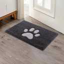 Door Mat Indoor Super Absorbent Microfiber Washable Pet Rug, Low-Profile Entryway Rug with Non-Slip Backing, Dirty Trapper Inside Entrance Doormat for Shoes, 16" x 24", Dark Gray