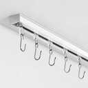Ceiling Curtain Track, Curtain Track with Roller Hooks, 18ft - 24ft Ceiling Mounted Rail Set for Room Divider, White