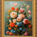 MIEVU Gold Vintage Framed Wall Art - Canvas Wall Art Prints for Living Room Decor Bedroom Home Bathroom, 8x10in Floral Flower Frame Wall Decor (Floral 10)