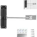 Automatic Door Closer, Quiet and Safety Spring Door Closer, Adjustable Tension Door Closers for Home, Easy to Install Door Spring for Self-Closing (Black)