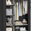 GY-02 Wardrobe G16 Portable Closet Wardrobe Clothes Storage with 6 Shelves, Non-Woven Fabric, Quick and Easy Assembly,Black. Quantity Unknown