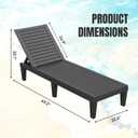 Outdoor Chaise Lounge Chair Set of 2, Black