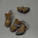 QUMY 4PCS Dog Shoes for Small Dogs, Hot Pavement Summer Puppy Dog Boots & Paw Protectors with Soft Anti-Slip Rubber Sole, Mesh Breathable Dog Booties for Hardfloors, Walking Running Khaki Size 3