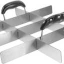 Cabilock Tiramisu Cake Portion Marker, Stainless Steel Pie Cutter Slicer Divider with Handle Press Pastry Cutting Tool Baking Accessory for Commercial Home Kitchen Parties Catering