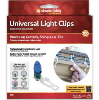 2pcs Simple Living Solutions Universal Light Clips, 100-Count