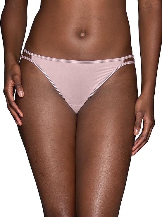 Vanity Fair womens Illumination String Panties (Regular & Plus Size) Bikini Style Underwear, Bubbly, 7 US