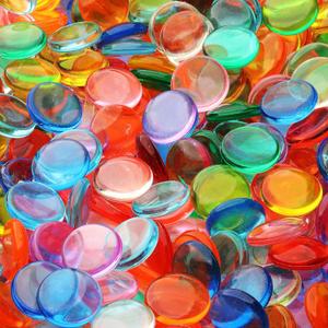 Entervending Acrylic Gems - Pebbles Vase Filler - 10.6 OZ Jewels - Assorted Color Plastic Gemstones - 0.6" Plastic Gem - Table Scatters Crystals - Aquarium Jewels Decor