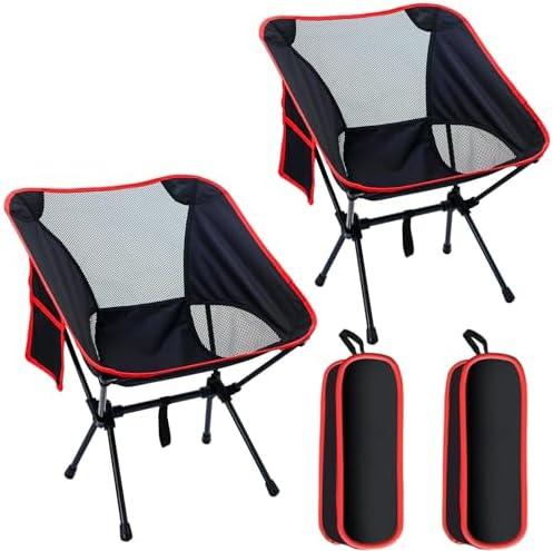 Doseno Camping Chairs Portable, Foldable Chair Lightweight, Backpacking Chair for Adults, Folding Chairs for Outside Camp (Medium-2)