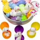 Claw Machine Prizes Toys Refill for Kids - 3X Surprise Eggs Easter Basket Stuffers, Easter Egg Fillers, Mochi Squishies 16pcs Mini Kawaii Cat Stress Relief Unicorn Party Favors Girls Classroom Prize