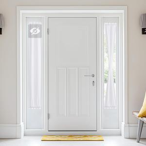 NICETOWN Sidelight Curtains for Front Door, Non See-Through Privacy Light Filtering Sheer Door Curtains for Kitchen, Side Window Covering winth Tiback, 1 Panel, 12 inches x 72 inches Long, White