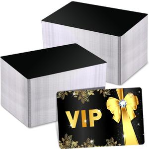Marspark 300 Pcs Metal Engraving Blanks Multipurpose Aluminum Sheet Aluminum Business Card Blanks for Cnc Engraver Laser Engraving DIY Cards, Thickness 0.21 mm/ 0.01 Inch (Matte Black)