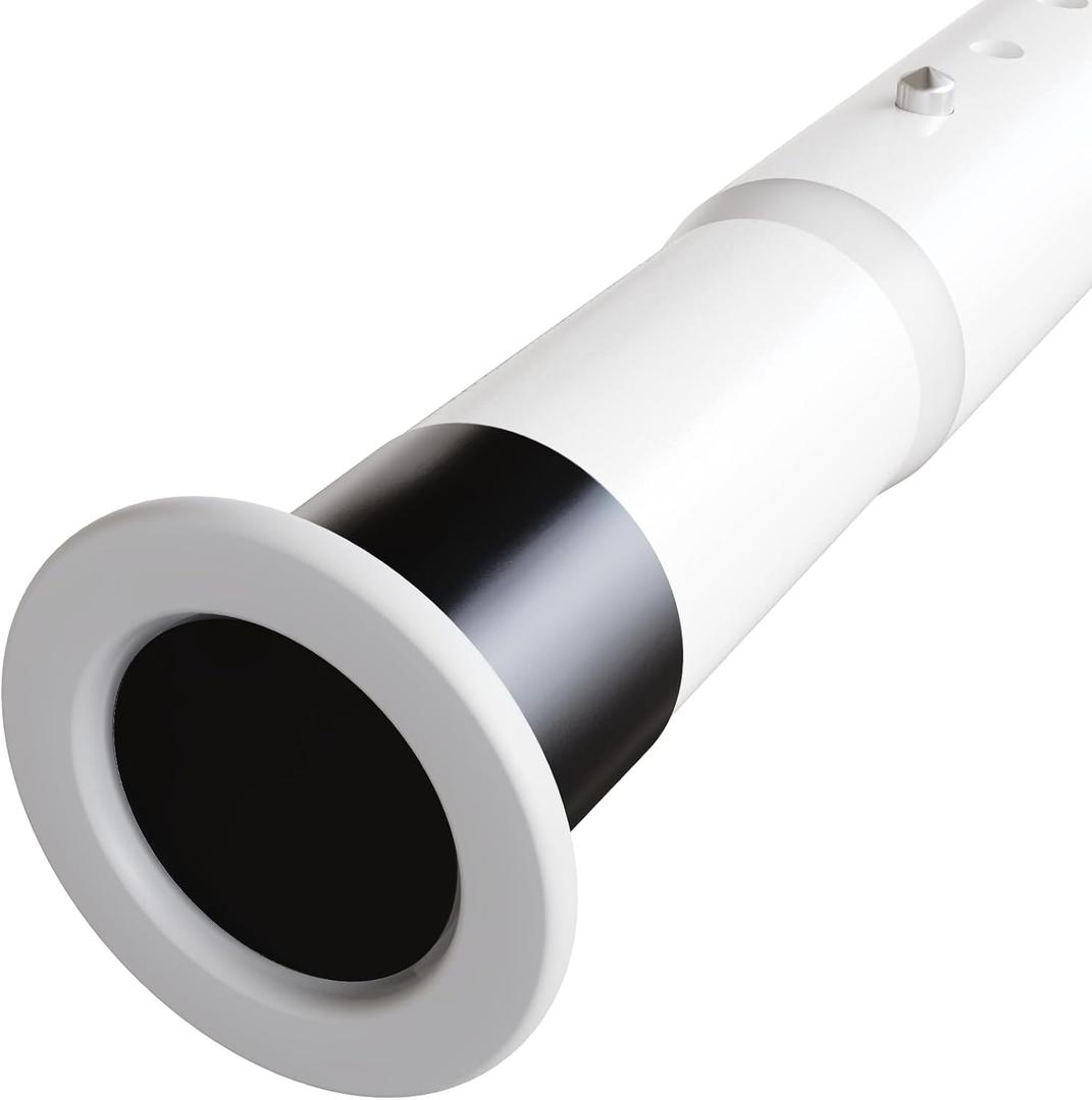 Oxdigi Tension Curtain Rods Adjustable Shower Curtain Rod Spring Tension 102.8-122.4 Inches, Long Curtain Rod No Drill No Rust Antislip Heavy Duty for Bathroom, Windows, Closet, Room Divider, White