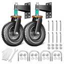 8 Inch Heavy Duty Gate Wheel, 750 lb Capacity, Fits Metal Tube Gates and Wooden Gates, 360° Swivel Spring-Loaded Caster. Gate Wheel for Smooth Operation. (8-INCH 2PACK)