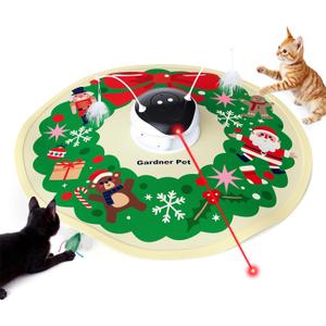 Gardner Pet Interactive 5in1 Cat Toys Chargeable,Moving Feather,Laser Pointer,Track Ball,Hide and Seek,Real Bird Sing,Touch/Sound Activated Cat Kitten Toy Exercise Toys for Indoor Bored Cats, 600mAh