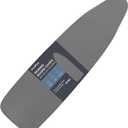 Ironing Board Cover and Pad, Standard Size 15x54, Thick Padding, Elastic Edge, Silicone Coated, Resist Scorching, Adjustable Fastener, Heavy Duty Padded Iron Board Covers (Black)