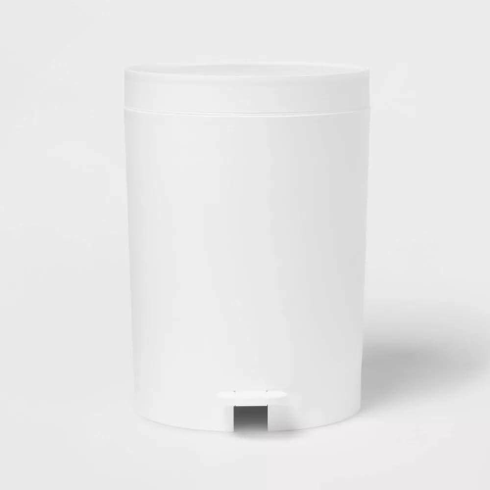 5.5 Liter Step Wastebasket with Removable Inner Bucket, White
