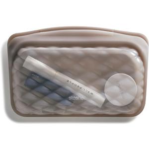 Stasher Premium Silicone Reusable Makeup Touch-Up Bag, Taupe, Beauty & Travel Toiletry Bag, Storage Bag Organizer, Dishwasher & Heat Safe, TSA Friendly, BPA Free, Leak-free, Eco Friendly, 12 Oz