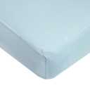American Baby Company 100% Natural Cotton Fitted Crib Sheet 52" x 28" - Soft, Breathable, Hypoallergenic & Gentle Toddler Bed Sheet, Blue, Neutral for Boys & Girls