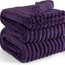 Bedsure GentleSoft Purple Fleece Blanket for Couch - Cozy Soft Blankets for Women, Cute Small Throws for Girls, 90x90 Inches