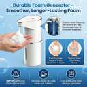 2 x Automatic-Foaming-Soap-Dispenser-Touchless,Type C Rechargeable White Hand Soap Dispenser 13oz/350ml with 3 Foam Levels Wall Mounted & Countertop Design for Kitchen Bathroom IPX5 Waterproof