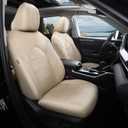 Highlander Seat Covers Customized for Toyota Highlander 2020 2021 2022 2023 2024 2025 2026 7 Seats Faux Leather Car Seat Cover Full Set -3-Row Second Row Captain's Chairs - Beige