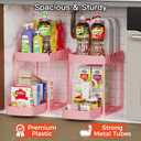 Ukeetap 2 Pack Multi-Purpose Pull-Out Storage Organizers, Under Sink & Cabinet Organizers, 12.8 Inch Pink