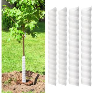 4Pcs Tree Trunk Protector-2 Size Plastic Spiral Tree Guard Tree Trunk Protector Wrap Tree Bark Protector Tube Tree Wraps to Protect Bark Tree Saplings from Deer Cats Rodents Rabbit Mowers (White)