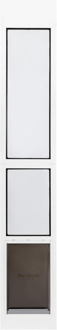 PetSafe 2-Piece Sliding Glass Pet Door - No-Cut DIY Install Doggy Door for Renters - Aluminum Frame - Adjustable Height 75 7/8" to 81" - Ideal for Large Dogs Up to 100 lbs (White)