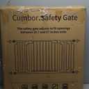 Cumbor 29.7-57" Extra Wide Baby Gate for Stairs, Mom's Choice Awards Winner-Dog Gate for Doorways, Pressure Mounted Walk Through Safety Child Gate for Kids Toddler, Tall Pet Puppy Fence Gate, Brown