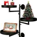 Rotating Window Plant Shelves with Adjustable Knobs, 3 Tiers Metal Wall Shelf for Plants Indoor, Sturdy Hanging Plant Holder, Window Wall Christmas Decor Shelves & Gardening Gifts