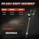Front Passenger Side Axle Shaft Assembly Fit for Dodge Ram 2500 2014-2018 | Fit for Dodge Ram 3500 2014-2018, OE 68216196AA