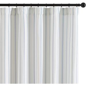 COLLACT Blue and White Striped Curtains 84 Inch Length for Living Room Chalk Striped Pattern Farmhouse Curtains Light Filtering Drapes Rod Pocket Window Curtains, W52 x L84, 2 Panels Blue (52"W x 84"L (Pack of 2), D | Stripe Blue)