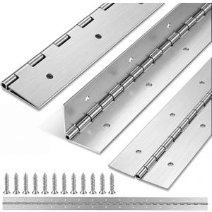 Wesiti 4 Pack 30 Inch Heavy Duty Piano Hinge 30" x 2" Stainless Steel 304 Silver Continuous Hinge for Large Cabinet, Industrial Storage Equipment Door, Commercial, DIY Wood Boxes, Woodworking