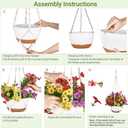 Mkono Artificial Hanging Flowers Basket for Outdoor Spring Decor, Fake Hanging Plants Faux Flowers for Front Porch Garden Patio Balcony Summer Decoration