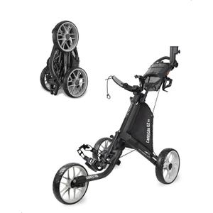 Caddytek CaddyLite EZ V8 Golf Push Cart - Lightweight 3 Wheel Foldable Cart with One-Click 2-Step Folding, EVA Wheels, Adjustable Handle, Cooler Basket, Umbrella & Drink Holder, Compact Golf Cart