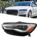 LH HID/Xenon Headlight Assembly Fit for 2016 2017 2018 Audi A6 Quattro S6 LED DRL Headlamp Left Driver Side Without Ballast and Bulb AU2502195 4G0941043H