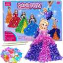 4 x mom&myaboys Poke in Fun Art Kit for Kids DIY Princess Craft Set Birthday Gifts for Girls Ages4-8,Mess-Free Art for Children Fun Activity for Boys Old 3 4 5 6 7 8 9,Christmas Gift for Kid 3 Up