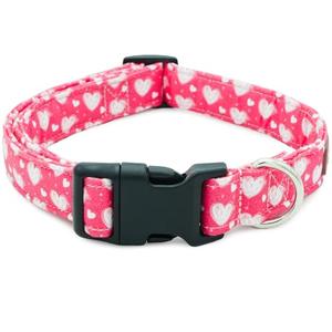 Tunkoo Dog Collar with Heart, Premium Plastic Buckle, Giftable & Adjustable for Small Medium Large Boys Girls Dogs, S