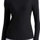 CRZ YOGA Womens Cloudweight Long Sleeve Workout Tops Lightweight Athletic Basic Shirts Soft Casual T-Shirt with Thumb Hole (Medium, Black)