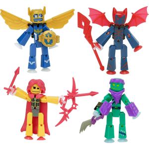 Zing StikBot Legendz Series 1 - Includes Valor, Ruebell, Dominus and Raze Oni - Collectible Action Figures and Accessories, Stop Motion Animation, Ages 4 and Up