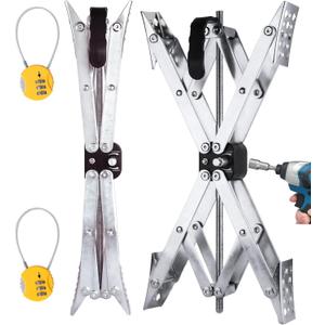 Wheel Chock X-Shaped Stabilizer (Allow Drill Adjust) Dual Axel RV Travel Trailer Camper Tire While Camping (XL-2 Pack)