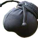 2 x U-Shark Men's Compact Bag Style G-strings & Thongs/Ultra Bulge Bikini Pouch (Black)