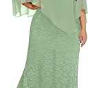 Women's Plus Size Cape Dress with Chiffon Overlay Gown Formal Evening Lace Long Mermaid Dresses 2024 18Plus