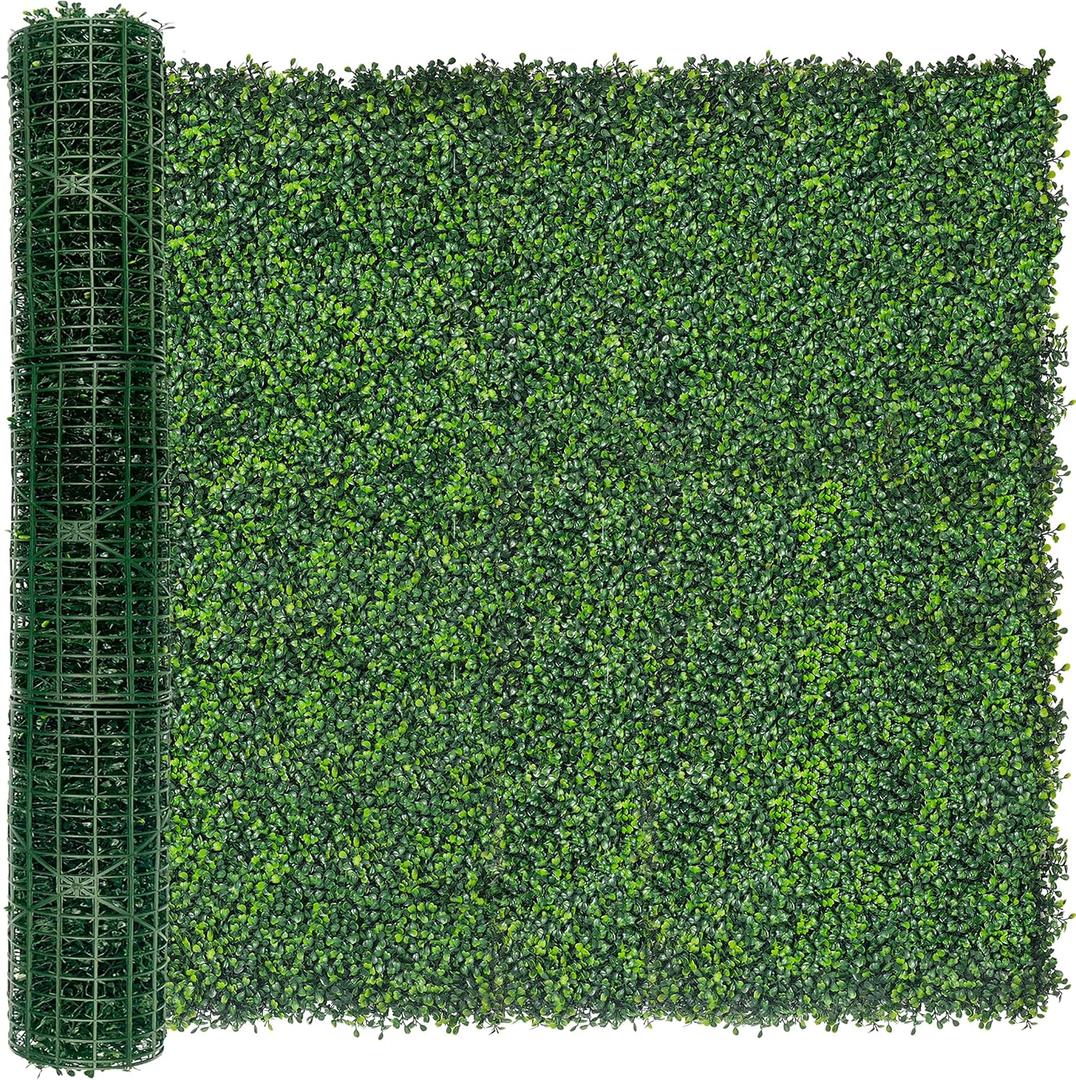 Artificial Ivy Privacy Fence Screen:48"x 128" (43 SQFT) 4-Layer Leaf UV-Anti Faux Greenery Boxwood Backdrop Ivy Vine Leaf Fence Panels for Outdoor, Indoor, Garden, Backyard and Decor