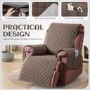 KinCam 100% Waterproof Recliner Chair Cover, Reclining Couch Covers for Pets, Dogs, Recliner Couch Slipcover Furniture Protector with Elastic Straps for Kids(23.6", Brown)