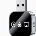 Wireless Carplay Black Bluetooth Adapter Updated Screen Mirroring Device to Android Auto Video Input TV Watch Movies Airplay Smart Box on Interior Electronics Auxiliar