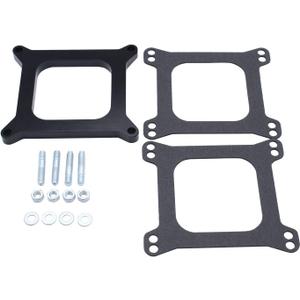 1 SET Black Carb spacers 1/2" Tall Open Phenolic Carburetor Spacer Compatible with Holley 4150/4160 4bbl. SBC BBC Carb