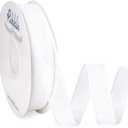 Ribbli White Burlap Wired Ribbon, 1 Inch x Continuous 20 Yard, White Wired Ribbon for Wreaths,Big Bows,Tree Decoration,Outdoor Decoration